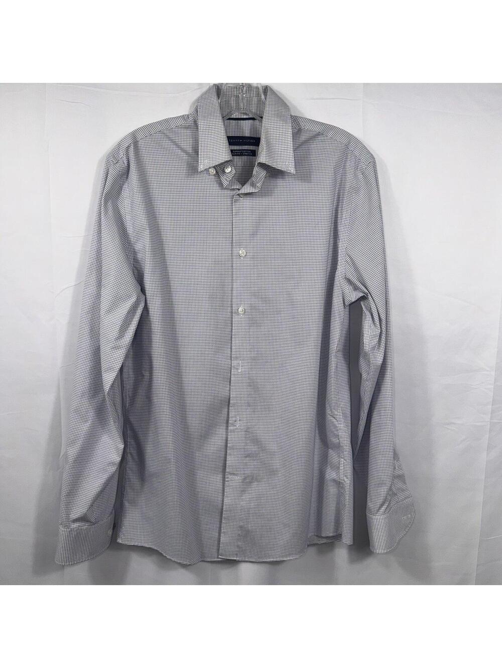 Tommy Hilfiger Men’s Supima Cotton Slim Fit Stretch Dress Shirt 14.5 32/33